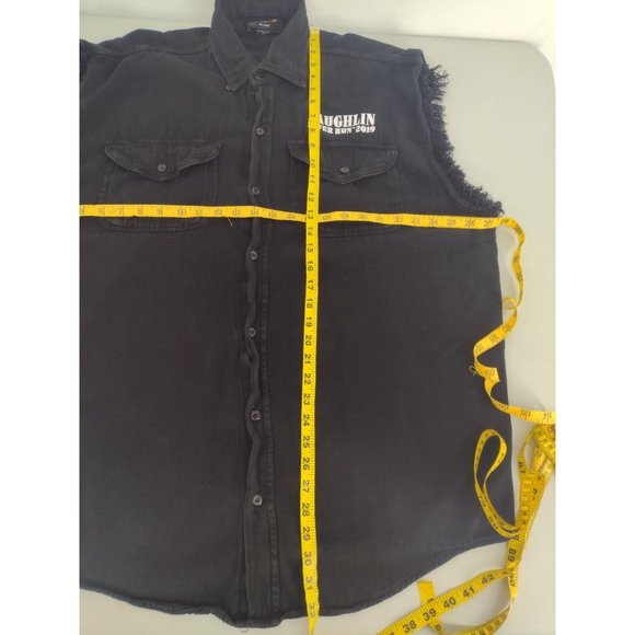 Laughlin River Run Flame Skull Cut Off Sleeveless Button Down Shirt Mens 3XL - Picture 7 of 7